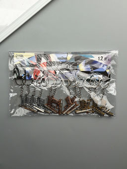 Цена за 12 шт. Брелок металл "Пистолет" двигается затвор МИКС 3х4,3х0,5 см