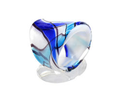 Кольцо из стекла мурано модель 10 цв.бирюзово-синий Радуга камня