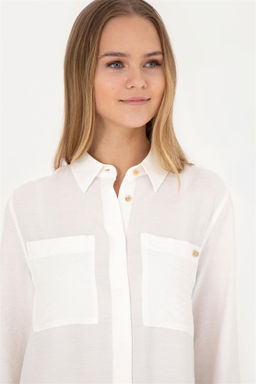 Женское тканое платье цвета экрю - U.s. polo assn фото 4