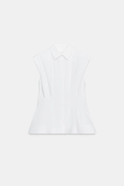 CAMISA PLIEGUES MANGA SISA ZW COLLECTION / Blanco