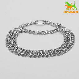 Ошейник - полуудавка металлический трехрядный, 40 см, толщина проволоки 2 мм