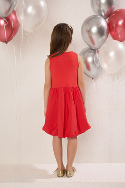 Gul Kurusu K?z Cocuk Pamuklu Basic Kolsuz Balon Etekli Mini Bayraml?k Orme Elbise TKDSS25EL00067 - Trendyolmilla фото 6