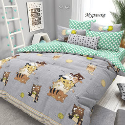 Комплект постельного белья Мурлыка, 2-сп Поплин