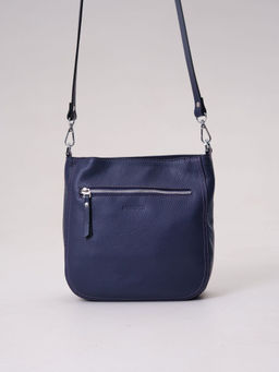 Сумка кожаная кросс-боди Deboro 3410 фиолетовый цветок