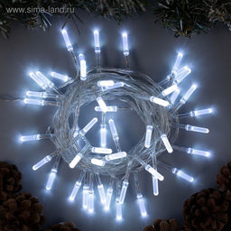 Гирлянда Нить 5 м с насадками Хрусталики, IP20, прозрачная нить, 50 LED, свечение белое, 8 режимов, 220 В - Luazon lighting фото 2