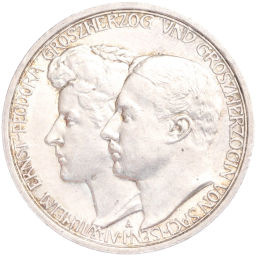 Монета 3 марки 1910 года A Германия (Саксен-Веймар-Aйзенах) Свадьба Вильгельма и Феодоры