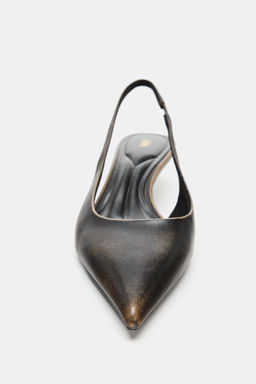 LEATHER SLINGBACK SHOES - Zara фото 9