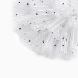 Бант для волос на резинке школьный, белый, 11 см, Кошечка Мари