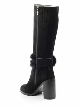 1686-1461MB-1 BLACK Сапоги зимние женские (натуральная замша, натуральный мех (еврозима)) - No name фото 7