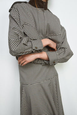 ZW COLLECTION CHECK BOMBER JACKET - Zara фото 13