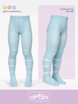 OMSA kids Collant 12Р32-3 с рисунком (бантики) - Blu Сhiaro  фото 6