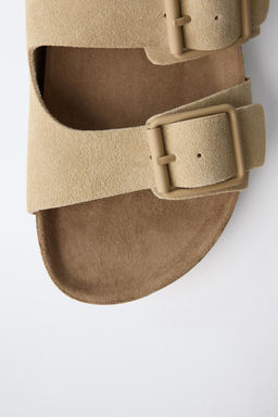 SANDALIA HEBILLAS PIEL / Marr?n Arena - Zara фото 6