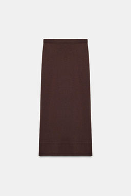 FALDA RECTA FLUIDA PUNTO / Chocolate - Zara фото 7