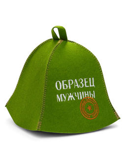 Шапка для бани и сауны Образец мужчины, полушерсть, зелёная