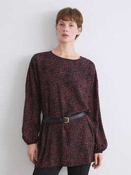 Bisiklet Yaka Desenli Bluz