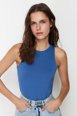 TRENDYOLMILLA Siyah Halter Yaka Vucuda Oturan Esnek Alttan C?tc?tl? Orme Body TWOSS20BD0044  фото 17