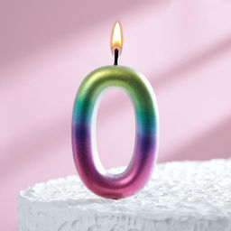 Свеча в торт Акварель, цифра 0, 9 см, ГИГАНТ