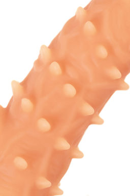 Насадка реалистичная KOKOS NUDE SLEEVE с дополнительной стимуляцией, TPE, телесная, 12 см