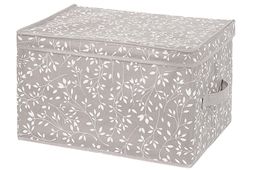 Короб складной для хранения 40*30*25 см "Белая веточка на сером" + 2 ручки