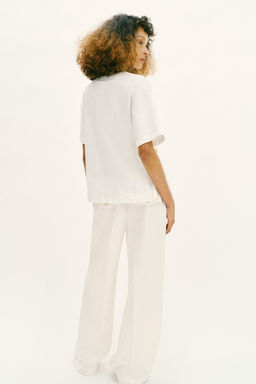 CAMISETA HEAVY COTTON APLIQUE / Blanco roto - Zara фото 4