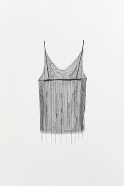 OPEN BACK BEADED FISHNET TOP - Zara фото 7