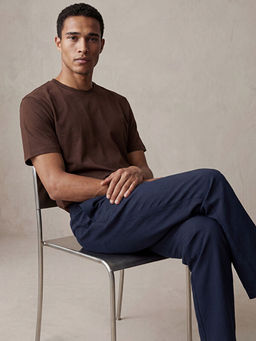 Relaxed Fit Bisiklet Yaka Erkek Ti??rt