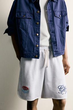BERMUDA JOGGER BORDADO PARCHES / Gris vigor? - Zara фото 7