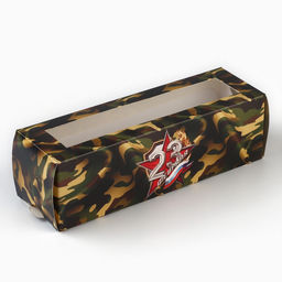 Цена за 5 шт. Коробка для макарун 23 февраля, 5.5?18?5.5 см