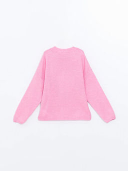 Bisiklet Yaka ?ift Y?nl? Payetli Uzun Kollu K?z ?ocuk Triko Kazak - Waikiki фото 3