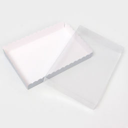 Цена за 5 шт. Коробка для печенья, серебряная, 22×15×3 см