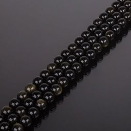 Бусины для украшений из золотистого Обсидиана (45 бусин)