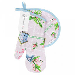 "Весеннее пробуждение" Кухонный комплект: прихватка-варежка 15х30см + прихватка "Капелька" 20х25см, хлопок "Премиум" 191г/м2 - хлопок 100%, наполнитель - ватин 280гр/м2, "Домашняя мода" (Россия)