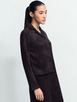 Укороченный жакет из искусственной замши / Zarina