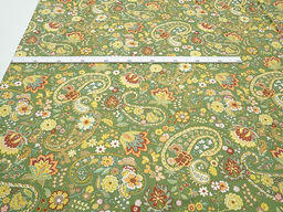 Сатин Турецкий мотив цв.кленово-зеленый, ш.2.5м, хлопок-100%, 120гр/м.кв - Купава фото 4