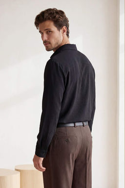 Siyah Regular Erkek Gomlek TMNSS26GO00028 - Trendyolmilla фото 3