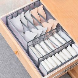 Прозрачный органайзер для хранения одежды 7 ячеек 32*12*12 см, серый (1940) - Мой органайзер фото 4