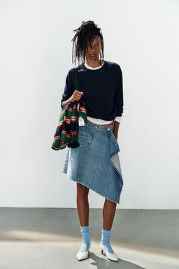 DENIM-EFFECT PETER PAN COLLAR SHIRT - Zara фото 9