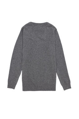 Boy Grey Melange V - Neck Knitwear Sweater Basic - U.s. polo assn фото 5