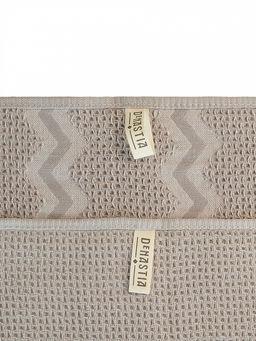 Набор кухонных полотенец 2шт 35x70 бежевый вафельное полотно