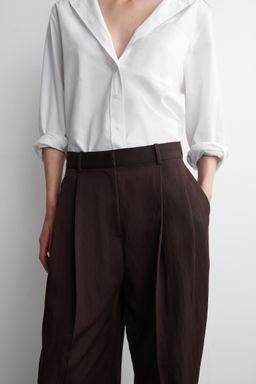 PANTAL?N WIDE LEG FLUIDO RELAXED FIT - H&m фото 7
