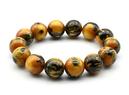 Браслет из полимера шарик 16мм цв.желтый