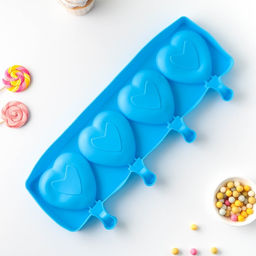 Форма для мороженого Сердца, силикон, 37?15?2.5 см, 4 ячейки (9.2?8.4 см), МИКС - Simaland фото 4