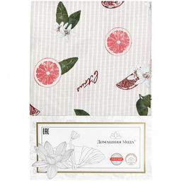 "Грейпфрут К" Скатерть 150х145см, длина стола до 110см, на 4 персоны, хлопок "Премиум" 186г/м2, "Домашняя мода" (Россия)