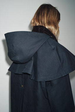 HOODED CONTRAST LAPEL TRENCH COAT ZW COLLECTION - Zara фото 3