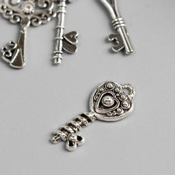 Цена за 2 шт. Металлический элемент, декоративная подвеска «Арт Узор. Ключики», набор 4 шт.