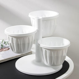 Кашпо многоярусное Plast-Avenue «Каскад», 3 шт., 700 мл, пластик, белое