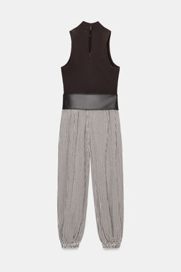 MONO COMBINADO CUADRO VICHY CINTUR?N / Marr?n - Zara фото 7