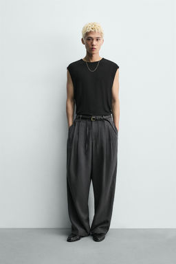 CAMISA TANK RELAXED FIT 100% BAMB? / Negro