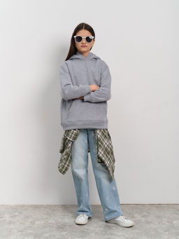 Толстовка с капюшоном для девочки "Basic" меланж