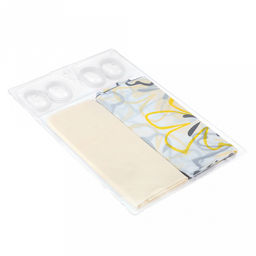 Штора для ванной полиэтилен 180х180см "Дуэт" "Цветы-акварель" ванильный 12 колец, набор 2 штуки, в блистере (Китай)